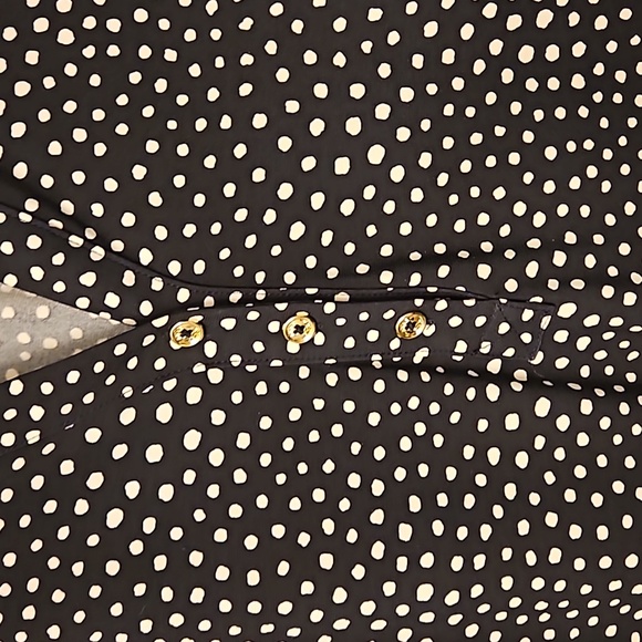 Anne Klein, size large, woman's top, black and with white pokadots, 3/4 sleeves - Picture 7 of 9